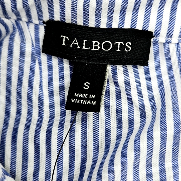 Talbots Stretchy Preppy Shirt Dress 3/4 Sleeve Pockets - Picture 7 of 13